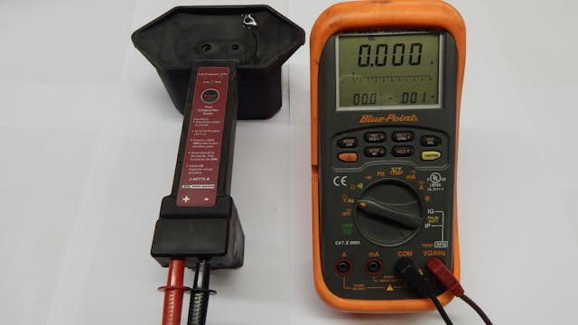 April 2015 Multimeter Connected To Tester And Zerod Prior To Testing