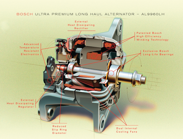 Long Haul Alternator From Robert Bosch Llc Vehicle Service Pros