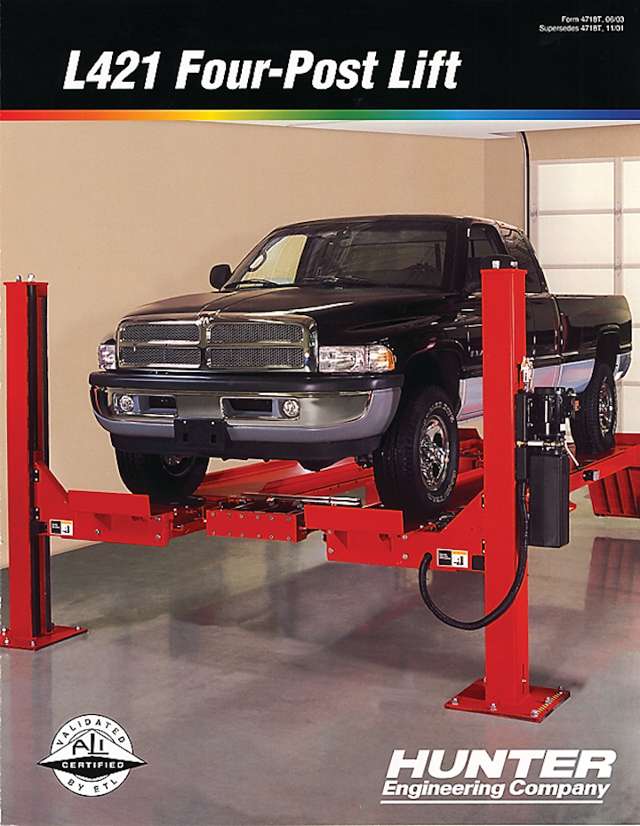 L421 Alignment Lift Brochure From Hunter Engineering Company Vehicle