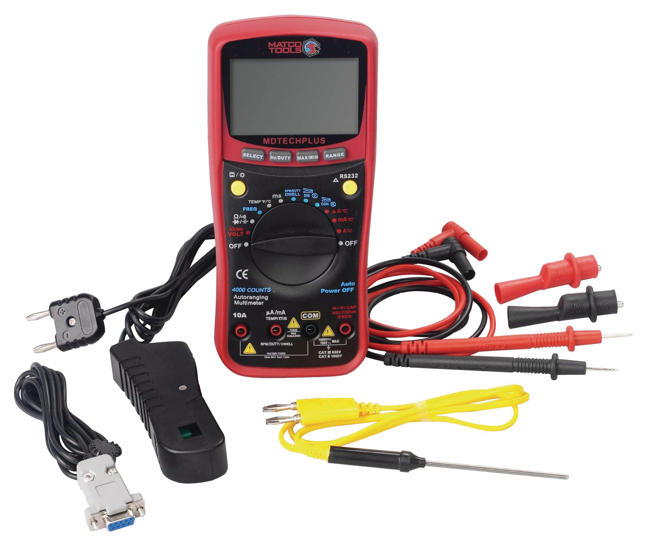 MDTECHPLUS Advance Technician Meter has auto-ranging.