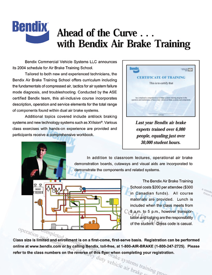 Bendix Air Brake Training School From Bendix Commercial Vehicle