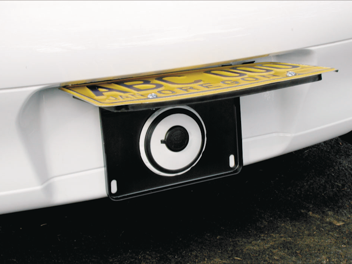 Elante™ Hinged License Plate Frame From SUPRA Products Vehicle
