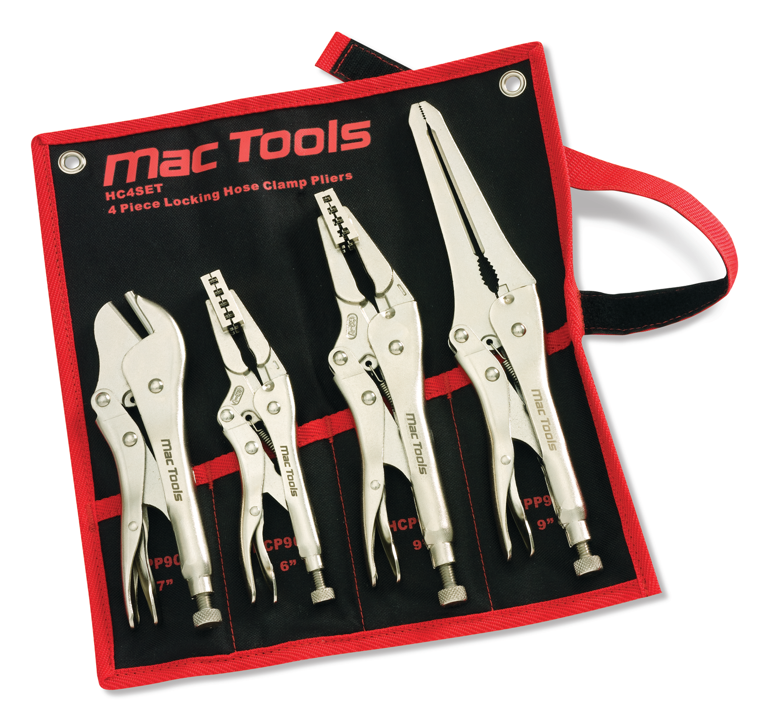 4Piece Locking Hose Clamp Pliers Set No. HC4SET Vehicle Service Pros