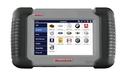 The MaxiDAS708 identifies the vehicle by deciphering the VIN pulled from the Mode $09 data. For more information on this tool, go to VehicleServicePros.com/10176527
