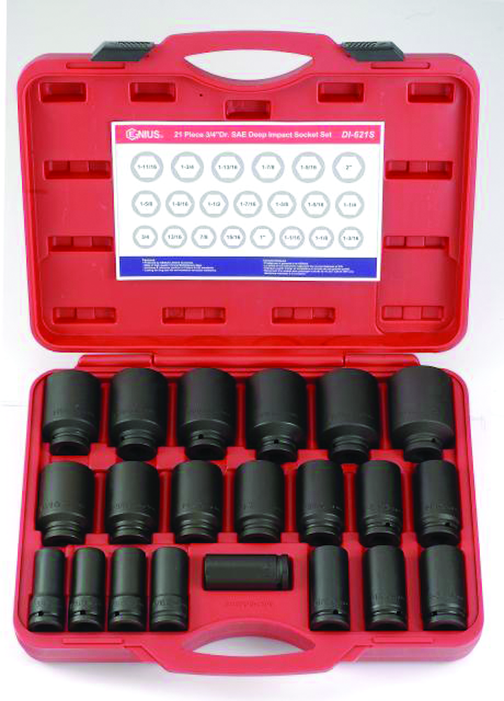 21pc 3/4"drive Deep Impact Socket Set From Genius Tools USA, Inc