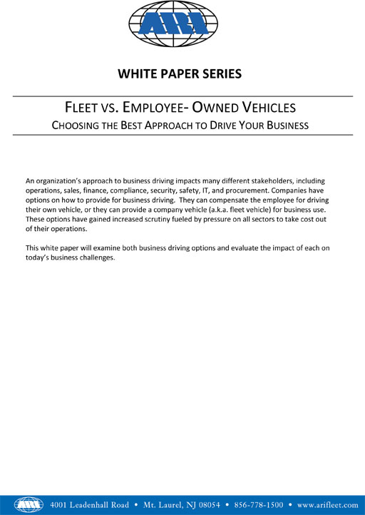 Ari White Paper Fleet Vs Employee Owned Vehicles 1