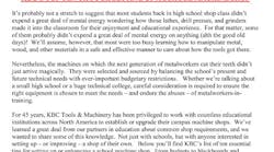 Kbc Top Ten Tips For School Machine Shops 1 Kbc Top Ten Tips For School Machine Shops 1