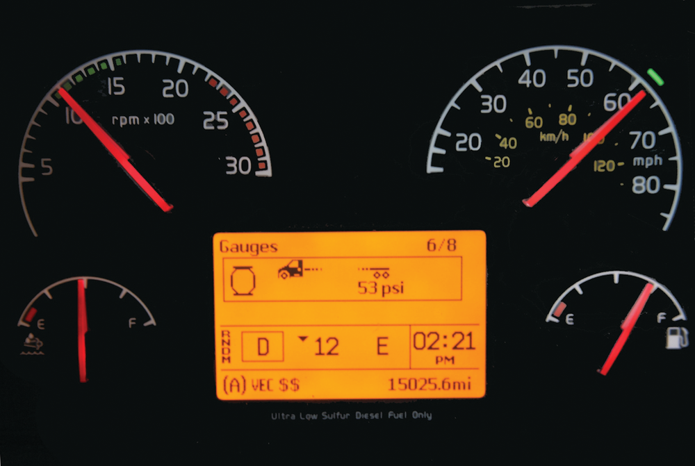 Volvo Trucks&rsquo; new XE13 powertrain package reduces fuel consumption by allowing the engine cruise at just 1150 rpm at 65 mph &ndash; about 200 rpm less than the average truck sold today.