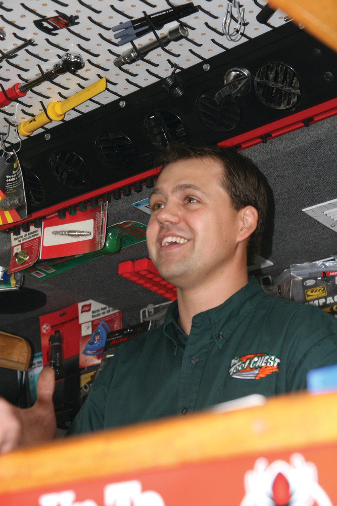 Shawn really enjoys his customers' company.