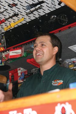 Shawn really enjoys his customers' company. Shawn really enjoys his customers' company.