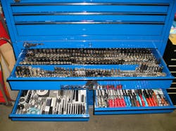 Most Organized, first place: John Galli, Mamaroneck Central Garage. Matco Pro Formance, roller cabinet and top chest. John says, each drawer is as organized as the ones seen in the photo.
