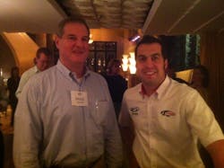 David A. Kolman, Fleet Maintenance editor (left), with NASCAR racer Sam Hornish, Jr.
