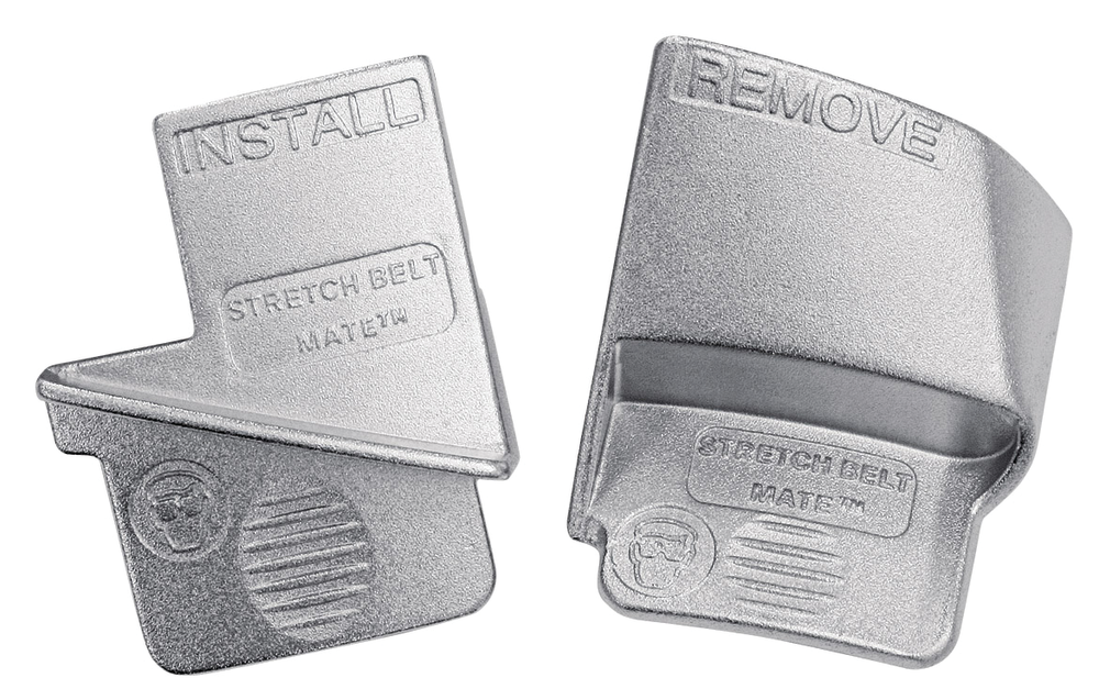The PBT Stretch Fit Belt Kit contains two tools: a universal installation tool and a universal removal tool.