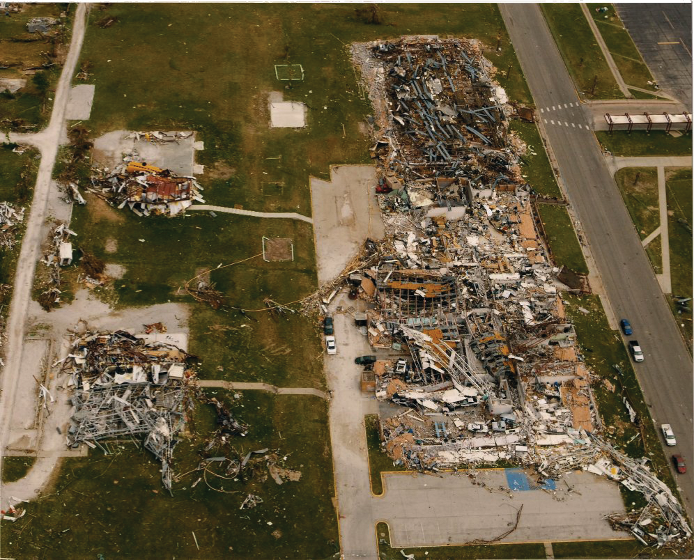 Damage done to Franklin Technology Center, after the May 22, 2011 tornado in Joplin, MO.