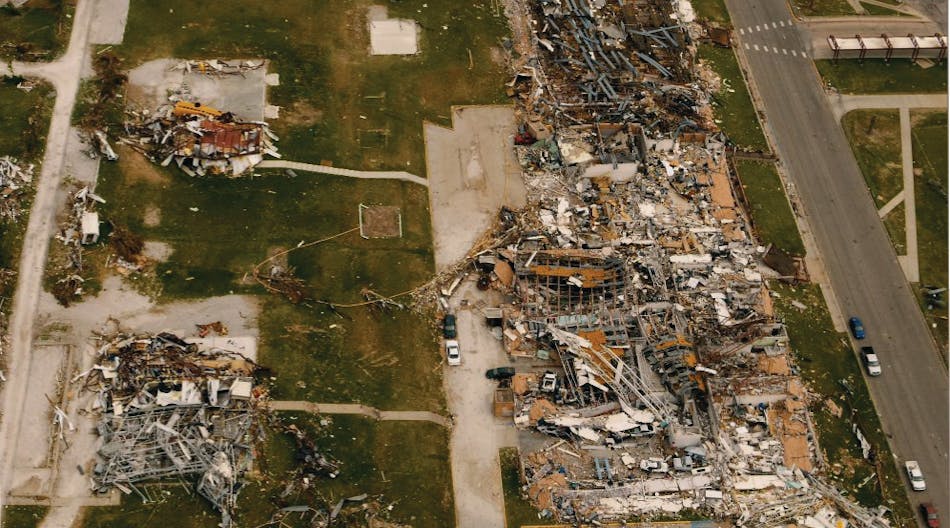 Damage done to Franklin Technology Center, after the May 22, 2011 tornado in Joplin, MO.