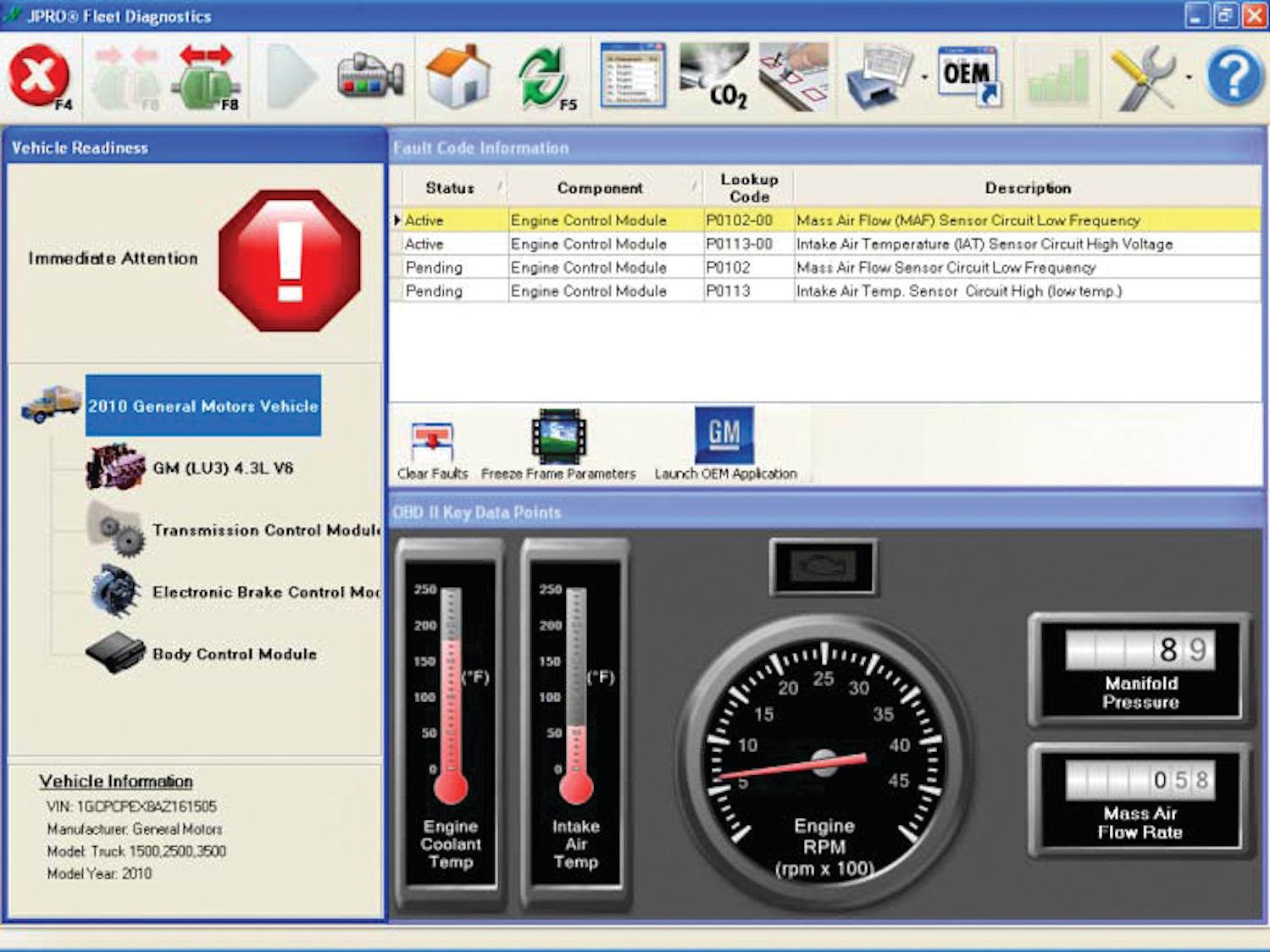 JPRO Commercial Fleet Diagnostics software v5.1 Vehicle Service Pros