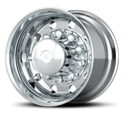 At 58 pounds, Alcoa’s wide base wheels are the lightest 14-inch aluminum wheels in its wide base class. At 58 pounds, Alcoa’s wide base wheels are the lightest 14-inch aluminum wheels in its wide base class.