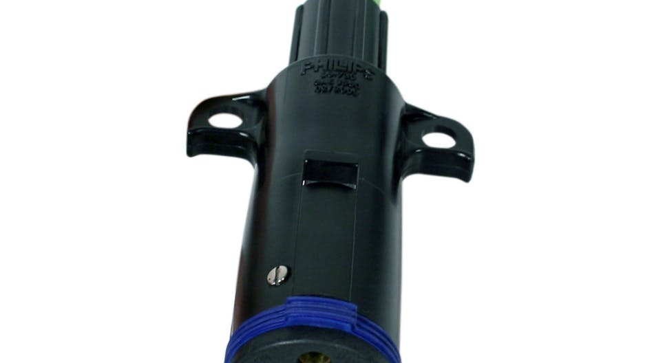 Sta-Dry Weather-Tite Connectors from Phillips Industries are seven-way male connector plugs with integrated seals that stop moisture from entering the electrical system.