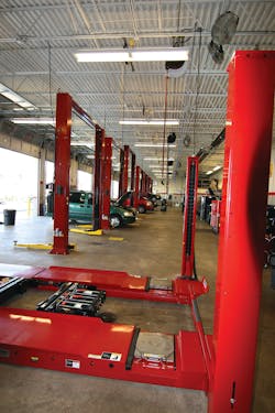 Arranged like a bowling alley, the shop is open and roomy. Arranged like a bowling alley, the shop is open and roomy.