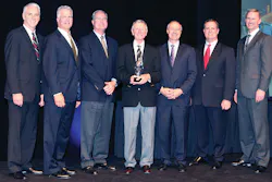 MHC Kenworth – Kansas City was named the first recipient of the new Kenworth PACCAR MX Dealer of the Year award for the United States and Canada at the annual Kenworth Dealer Meeting held recently in Columbus, Ohio. From left are Gary Moore, Kenworth general manager and PACCAR vice president; MHC Kenworth – Kansas City executives Jeff Murphy, Reed Murphy III, Ken Hoffman, Tim Murphy and Mike Murphy; and Preston Feight, Kenworth assistant general manager – marketing and sales. MHC Kenworth – Kansas City was named the first recipient of the new Kenworth PACCAR MX Dealer of the Year award for the United States and Canada at the annual Kenworth Dealer Meeting held recently in Columbus, Ohio. From left are Gary Moore, Kenworth general manager and PACCAR vice president; MHC Kenworth – Kansas City executives Jeff Murphy, Reed Murphy III, Ken Hoffman, Tim Murphy and Mike Murphy; and Preston Feight, Kenworth assistant general manager – marketing and sales.