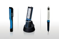 (left to right) Philips LED Penlight, Rechargeable LED Inspection Lamp, and LED Inspection Lamp with 32.8 ft. cable. (left to right) Philips LED Penlight, Rechargeable LED Inspection Lamp, and LED Inspection Lamp with 32.8 ft. cable.