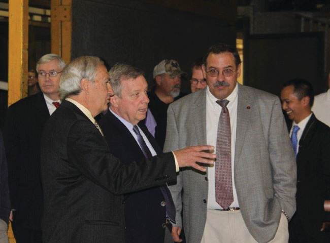 U.S. Senator Dick Durbin visits Stertil Koni's Illinois manufacturing facility.