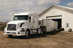 The Volvo is comfortable and easily pulls the 40-foot trailer The Volvo is comfortable and easily pulls the 40-foot trailer