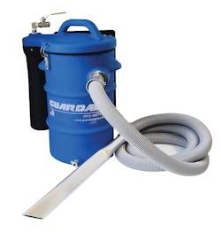 Guardair's Mac Vac pneumatic vacuum can be mounted to any vertical surface, saving space in the shop. Guardair's Mac Vac pneumatic vacuum can be mounted to any vertical surface, saving space in the shop.