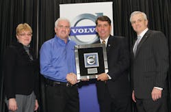 GATR dealer principal Bob Neitzke receives the 2011 U.S. Dealer of the Year award. From left to right are Kelly Sheehan, chair of Volvo's Dealer Advisory Council, Bob Neitzke, Ron Huibers, president, Volvo Trucks North American Sales & Marketing and Terry Billings, Volvo Trucks vice president, sales – U.S. GATR dealer principal Bob Neitzke receives the 2011 U.S. Dealer of the Year award. From left to right are Kelly Sheehan, chair of Volvo's Dealer Advisory Council, Bob Neitzke, Ron Huibers, president, Volvo Trucks North American Sales & Marketing and Terry Billings, Volvo Trucks vice president, sales – U.S.