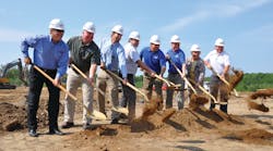 JX Truck Center (JXT) broke ground today for a new state-of-the-art facility in Kronenwetter, Wis. From left to right: Chuck Ghidorzi, President of Ghidorzi Companies (architects and construction firm for the new dealership); Tom Radenz, Owner of REI Engineering; Randy Fifrick, Community Development and Zoning Administrator for the Village of Kronenwetter; Tom Bay, Service Manager for JXT; Eric Jorgensen, CEO and President of JX Enterprises; Sam Stevenson, General Manager for JXT; Judi Akey, President of the Village of Kronenwetter; and Mike Theiss, Architect for Ghidorzi. JX Truck Center (JXT) broke ground today for a new state-of-the-art facility in Kronenwetter, Wis. From left to right: Chuck Ghidorzi, President of Ghidorzi Companies (architects and construction firm for the new dealership); Tom Radenz, Owner of REI Engineering; Randy Fifrick, Community Development and Zoning Administrator for the Village of Kronenwetter; Tom Bay, Service Manager for JXT; Eric Jorgensen, CEO and President of JX Enterprises; Sam Stevenson, General Manager for JXT; Judi Akey, President of the Village of Kronenwetter; and Mike Theiss, Architect for Ghidorzi.