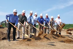 JX Truck Center (JXT) broke ground today for a new state-of-the-art facility in Kronenwetter, Wis. From left to right: Chuck Ghidorzi, President of Ghidorzi Companies (architects and construction firm for the new dealership); Tom Radenz, Owner of REI Engineering; Randy Fifrick, Community Development and Zoning Administrator for the Village of Kronenwetter; Tom Bay, Service Manager for JXT; Eric Jorgensen, CEO and President of JX Enterprises; Sam Stevenson, General Manager for JXT; Judi Akey, President of the Village of Kronenwetter; and Mike Theiss, Architect for Ghidorzi. JX Truck Center (JXT) broke ground today for a new state-of-the-art facility in Kronenwetter, Wis. From left to right: Chuck Ghidorzi, President of Ghidorzi Companies (architects and construction firm for the new dealership); Tom Radenz, Owner of REI Engineering; Randy Fifrick, Community Development and Zoning Administrator for the Village of Kronenwetter; Tom Bay, Service Manager for JXT; Eric Jorgensen, CEO and President of JX Enterprises; Sam Stevenson, General Manager for JXT; Judi Akey, President of the Village of Kronenwetter; and Mike Theiss, Architect for Ghidorzi.