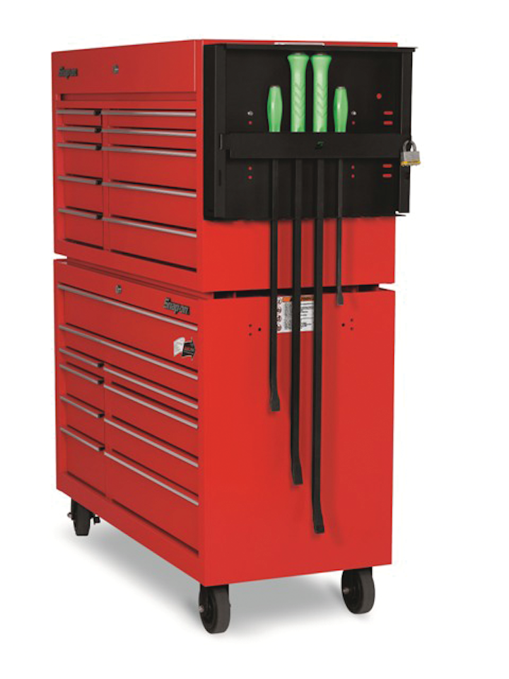 24" heavy duty locking pry bar rack No. KAPR24PVA From Snapon Inc