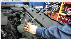 Fig. 3: You can watch how to diagnose a head gasket leak with an emissions analyzer by going to VehicleServicePros.com/10765181