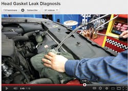Fig. 3: You can watch how to diagnose a head gasket leak with an emissions analyzer by going to VehicleServicePros.com/10765181