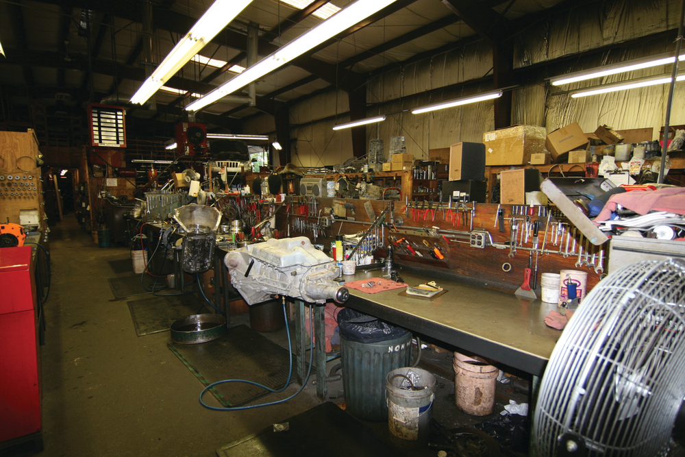 The shop is large and spacious, with lots of storage area.