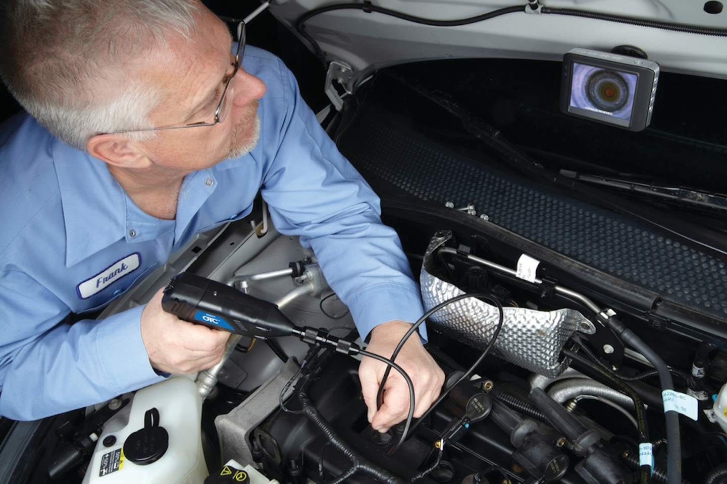 OTC 3880X Automotive Inspection Camera Product In Focus Vehicle
