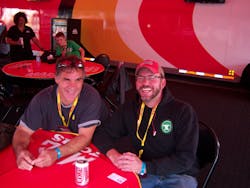 John Paul, left, and Mark Scranton of Hoosier Hills Career Center in Bloomington, Ind. talk engineering design at the U.S. Nationals in Indianapolis. John Paul, left, and Mark Scranton of Hoosier Hills Career Center in Bloomington, Ind. talk engineering design at the U.S. Nationals in Indianapolis.