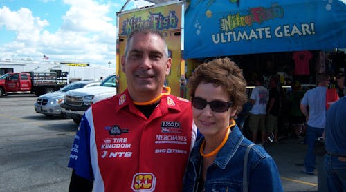 Doug Skidmore, a Big O Tires franchisee in Clarksville, Ind., and his wife Bridgid attend their 15th U.S. Nationals in Indianapolis.