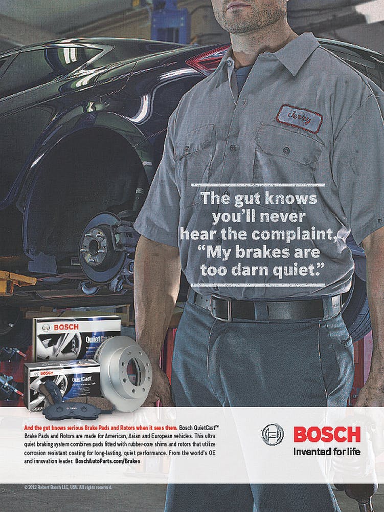 The campaign stresses &apos;The gut knows serious brake pads and rotors when it sees them.&apos;