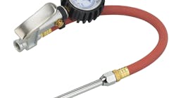 Tire inflator with dial gauge