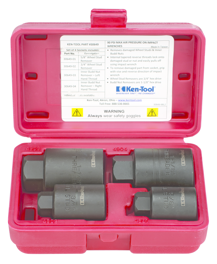 4-Piece H.D. Wheel Stud Remover Set