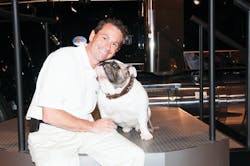 2012 Walk the Bulldog champion Fred Schmidt celebrates his victory with Mack the Bulldog. 2012 Walk the Bulldog champion Fred Schmidt celebrates his victory with Mack the Bulldog.