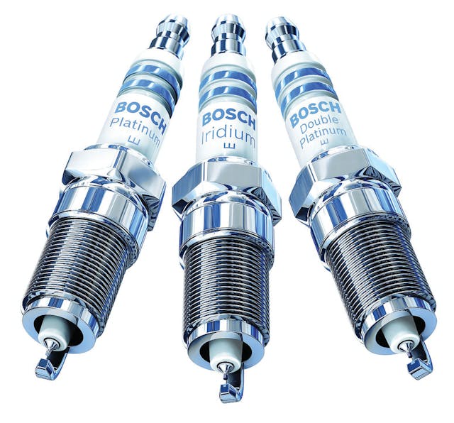 Double platinum and fine wire spark plug
