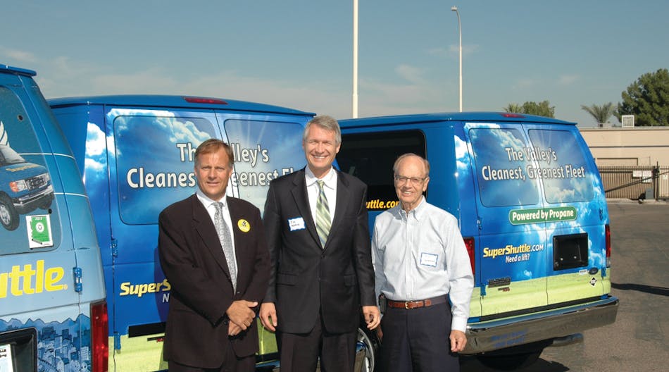 Roush and Ferrell Autogas celebrate 75th alternative fuel vehicle delivered to SuperShuttle