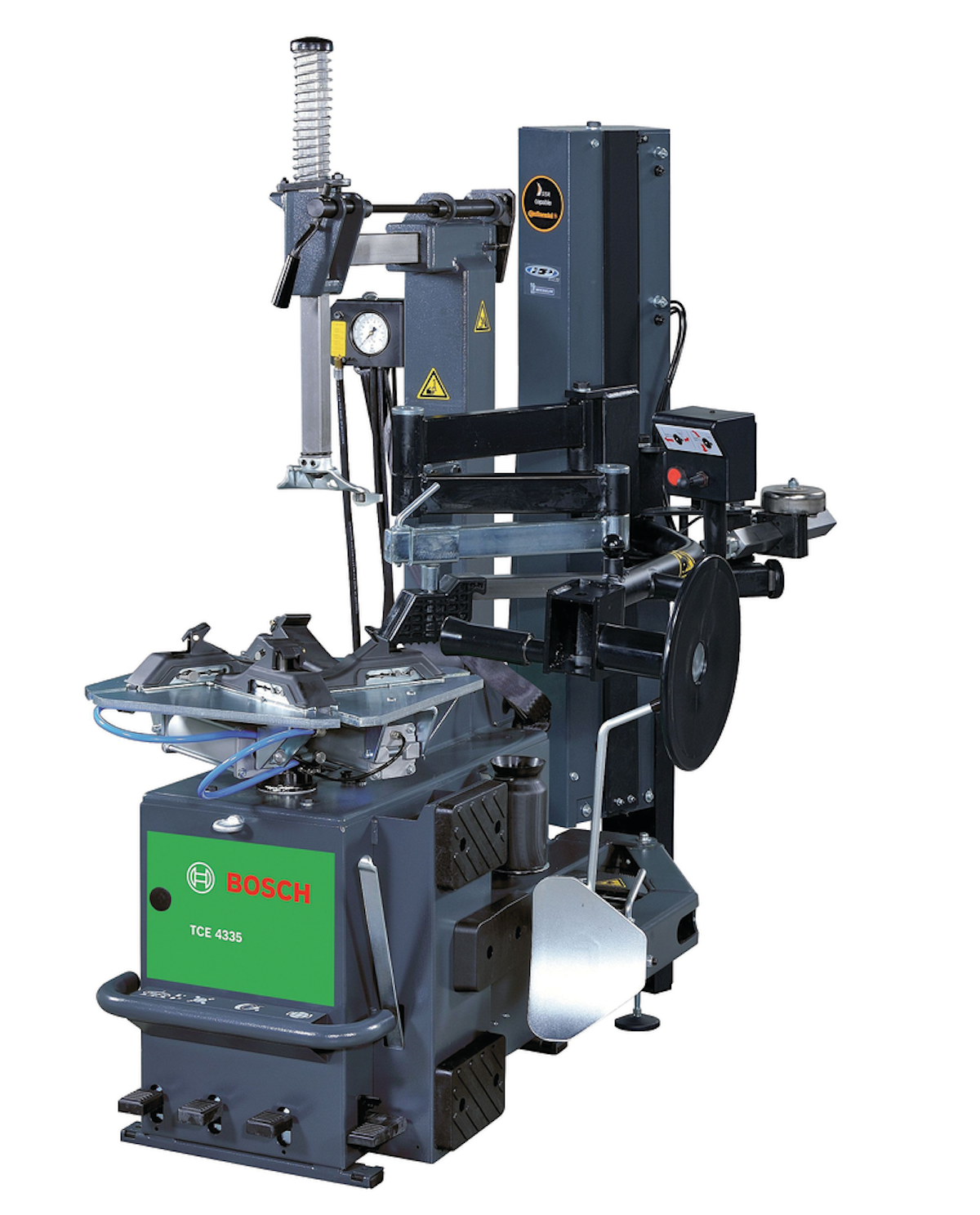 TCE 3445THP manual tilt tire changer From Bosch Diagnostics Vehicle Service Pros