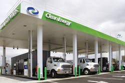 Clean Energy last year received a $150 million cash infusion from Chesapeake Energy Co. to help it build the nationwide network of LNG fueling stations for heavy-duty trucks. Clean Energy last year received a $150 million cash infusion from Chesapeake Energy Co. to help it build the nationwide network of LNG fueling stations for heavy-duty trucks.