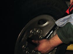 Figure 7: Using a torque wrench on every wheel that leaves that comes off the car equals zero comebacks. Some torque wrenches, like the Mountz PRO, have both metric and standard measurements make it quicker for the technician to tighten the fasteners without using a conversion chart. For more information on the Mountz Pro check out www.VehicleServicePros.com/10914907.