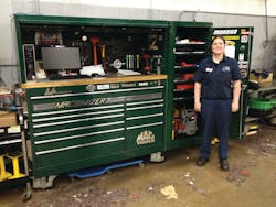 Rachel Falkowski posing next to her Big-Time Box. Rachel Falkowski posing next to her Big-Time Box.