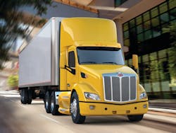 The Model 579 boasts a 117' BBC hood and a 80' sleeper cab. The Model 579 boasts a 117' BBC hood and a 80' sleeper cab.