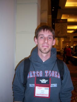 Chris Sebas of Barkhamsted, Conn. found the Matco Tools tool show invigorating. Chris Sebas of Barkhamsted, Conn. found the Matco Tools tool show invigorating.